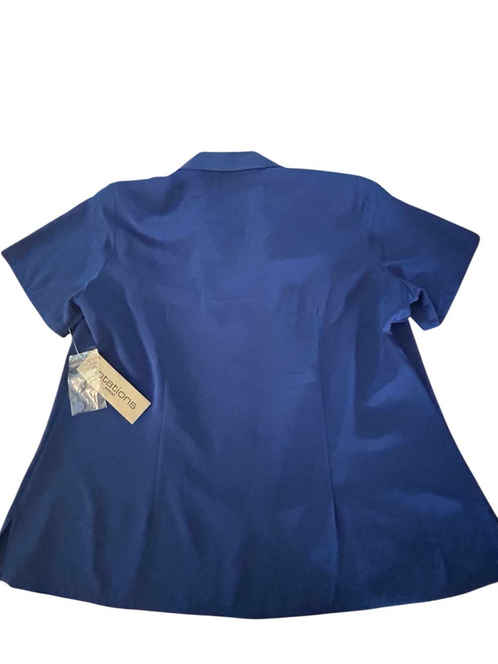 Notations Vintage Woman’s Blue Short Sleeve Button Front Shirt NWT Size 1X - Picture 4 of 9